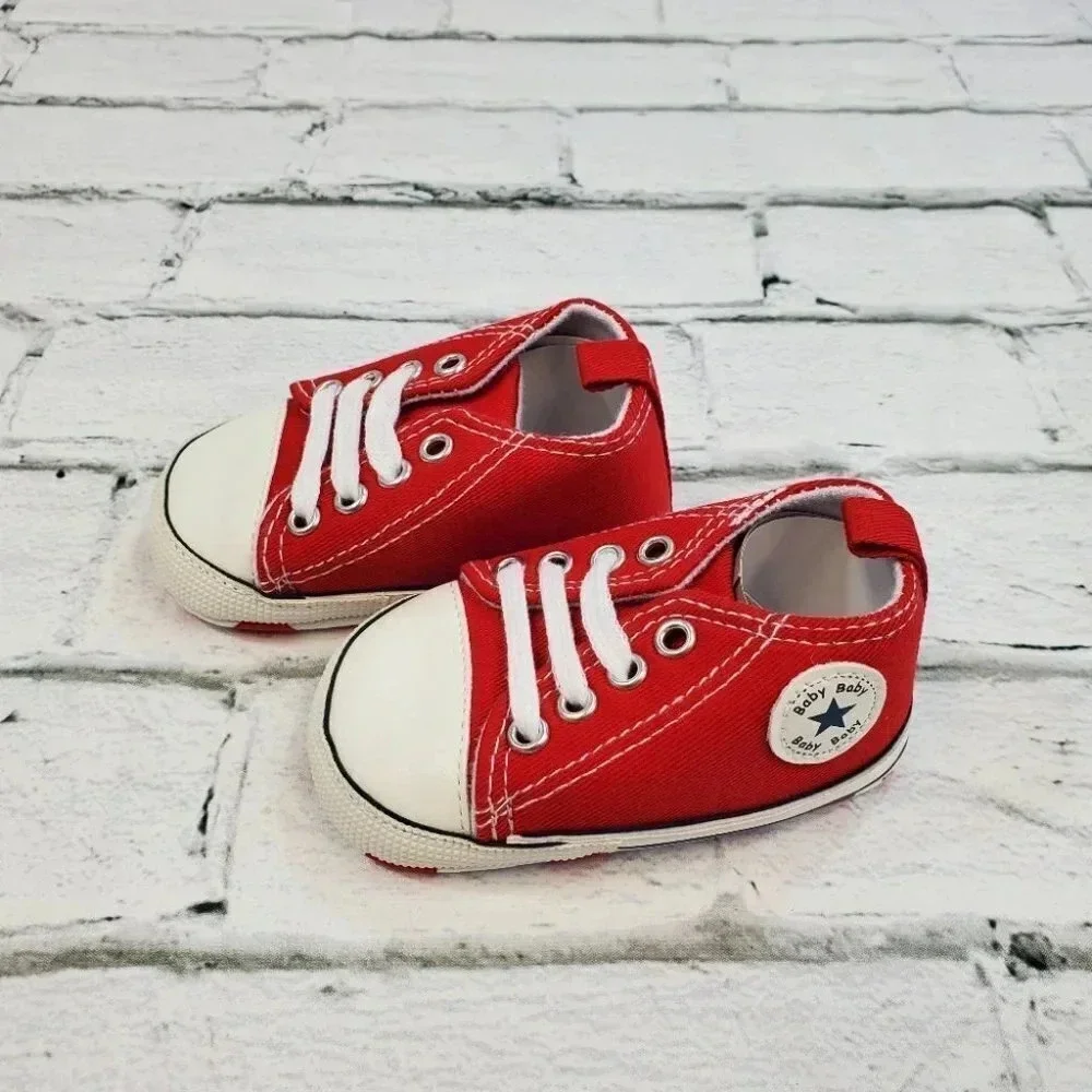Infant Size 5 Red Soft Sole Baby Shoes, Baby sneakers for girls or boys